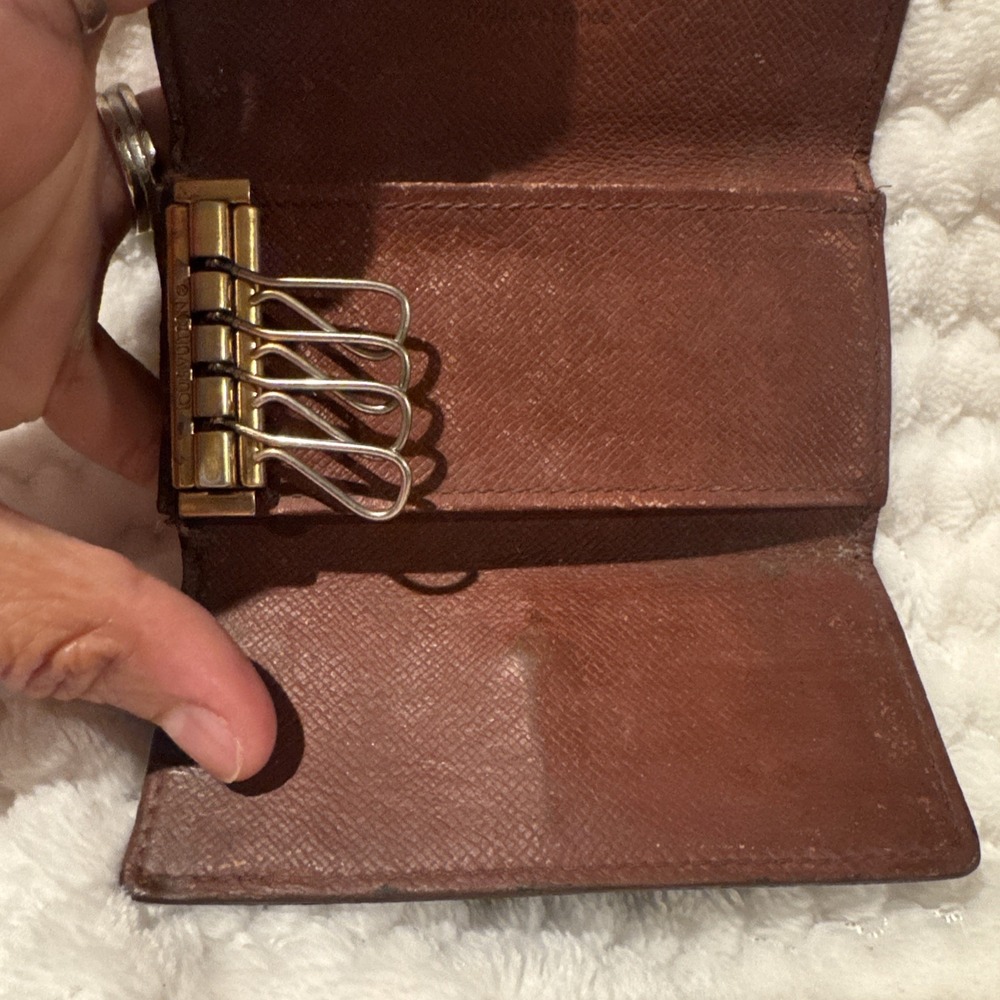 Louis Vuitton Monogram 4 Key Holder Wallet Brown Canvas France Authentic - Picture 9 of 16